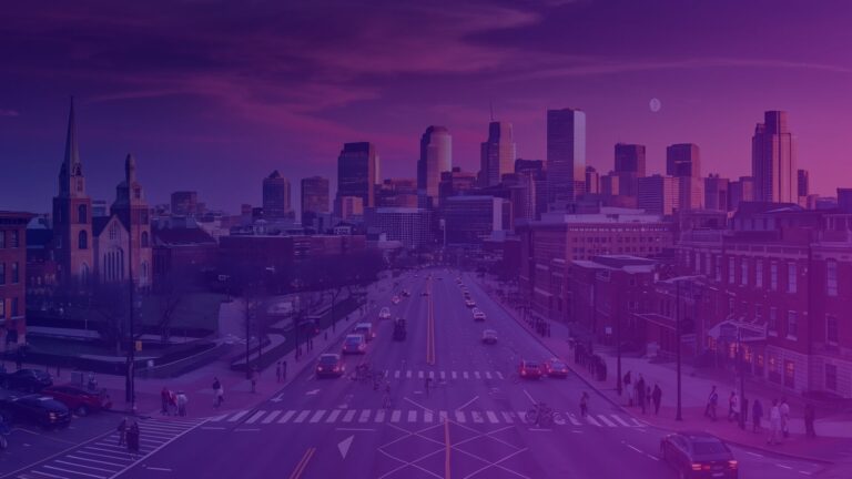 A skyline of Boston represents DigiMarCon New England, the leading Digital Marketing, Media, and Advertising Conference and Exhibition in New England.