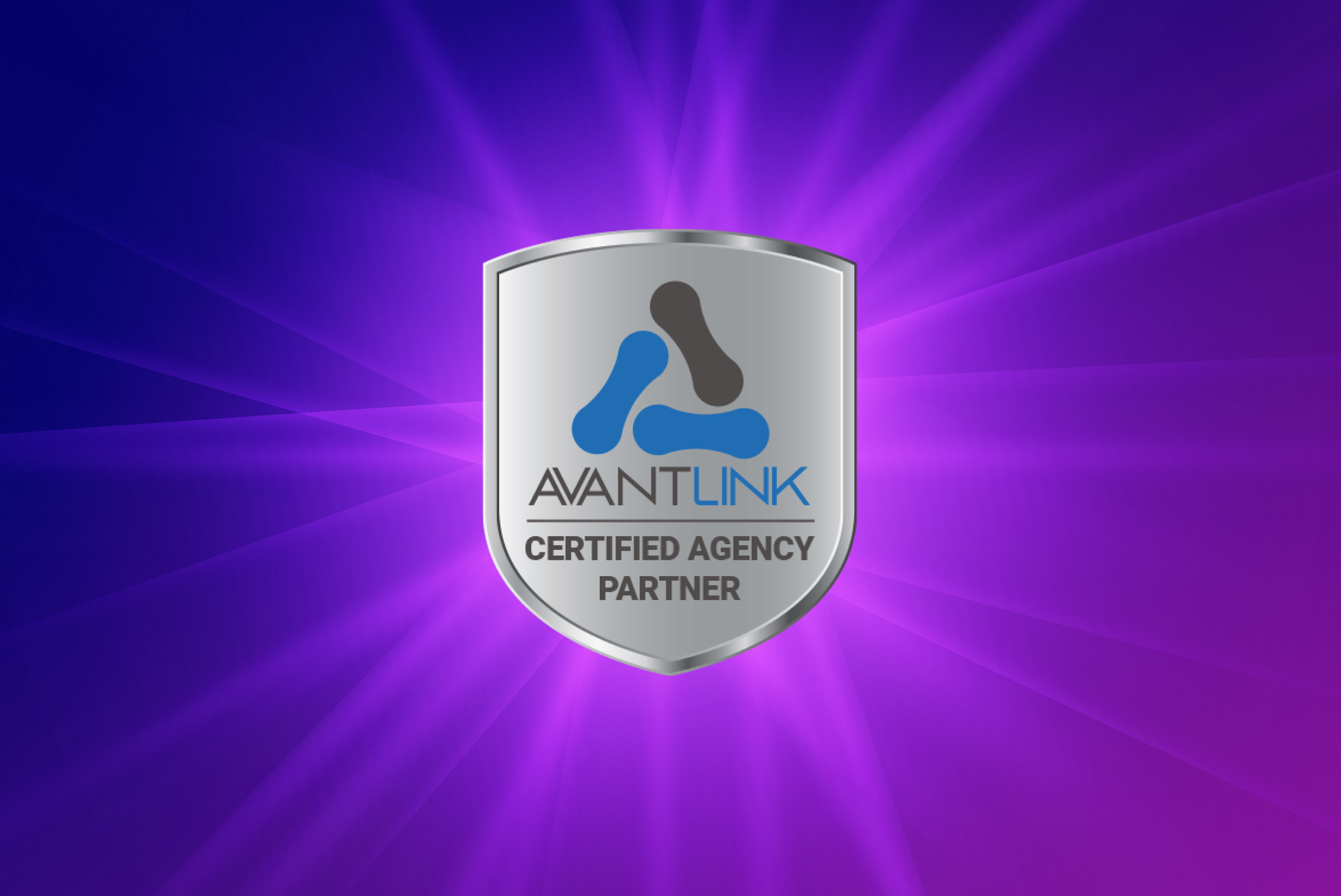 The AvantLink Certified Agency Partner badge featured over the Perhaps Agency brand colors.